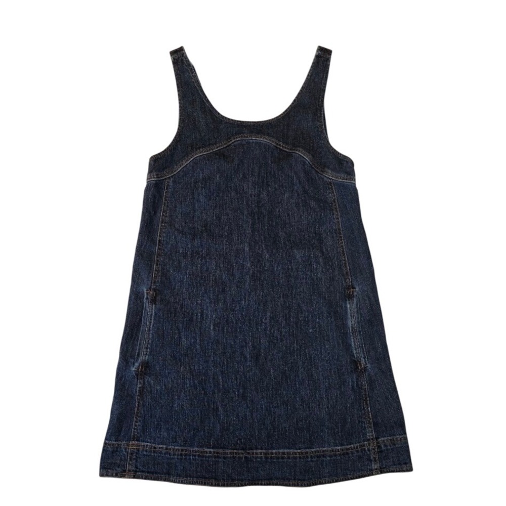 Pilcro Women 6 Denim Jumper Dress Dark Wash Adjustable Snap Straps Pockets - Picture 2 of 11